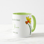 3月誕生フラワーイエローグリーンダッフォディルマグ マグカップ (正面右)