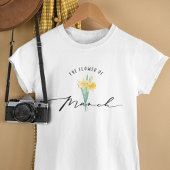 3月誕生ミニマル花エレガントと Tシャツ