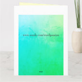 3月誕生日バーストーンアクアマリングリーティング カード (裏面)