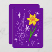 3月誕生日月カード(水仙) シーズンカード (正面/裏面)