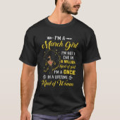 3月誕生日贈り物I'm a Queen Black Women Girl Tシャツ (正面)