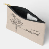 3月誕生月花の花嫁パーソナライズされたメイド アクセサリーポーチ (見開き)