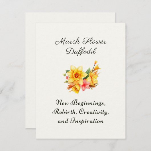 3月誕生月花水仙誕生ギフト (正面/裏面)
