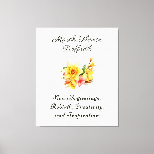 3月誕生月花水仙誕生ギフト キャンバスプリント (正面)
