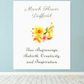 3月誕生月花水仙誕生ギフト キャンバスプリント (インサイチュ (ウッドフロア))