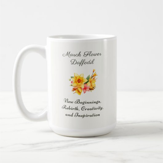3月誕生月花水仙誕生ギフト コーヒーマグカップ (左)