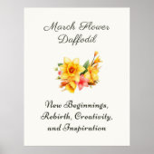 3月誕生月花水仙誕生ギフト ポスター (正面)