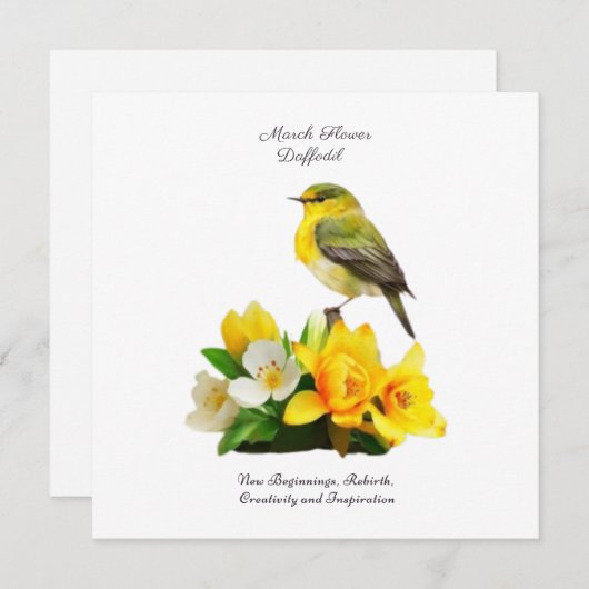 3月誕生月花鮮やか誕生日 (正面/裏面)