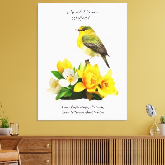 3月誕生月花鮮やか誕生日 キャンバスプリント (インサイチュ (リビング))