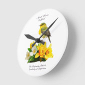 3月誕生月花鮮やか誕生日 ラウンド壁時計 (傾斜)