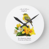 3月誕生月花鮮やか誕生日 ラウンド壁時計 (正面)