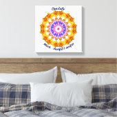 3月誕生花パーソナライズされた曼荼羅禅美術 キャンバスプリント (インサイチュ (寝室))