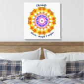 3月誕生花パーソナライズされた曼荼羅禅美術 キャンバスプリント (インサイチュ (寝室))