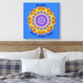 3月誕生花パーソナライズされた曼荼羅禅美術 キャンバスプリント (インサイチュ (寝室))