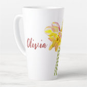 3月誕生花水彩ダッフォディル カフェラテマグ (左アングル)