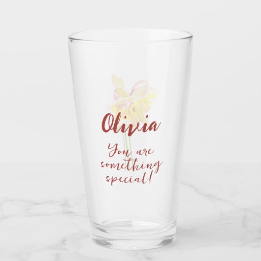 3月誕生花水彩ダフォディルガラス タンブラーグラス (裏面)