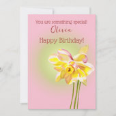 3月誕生花水彩ダフォディルミニマル シーズンカード (正面)