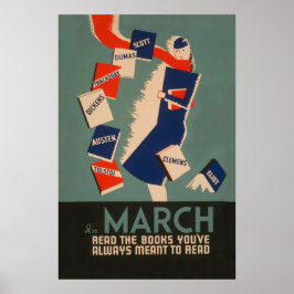 3月読のプログラムヴィンテージ ポスター