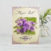 3月1日の誕生花「コーンフラワー」 カード (スタンド正面)