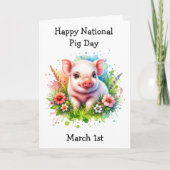 3月1日はピッグデー 面白い祝日 カード (正面)