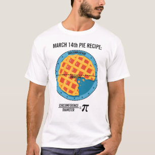 3月14日パイレシピ：円周/直径= Pi Tシャツ