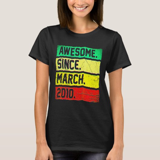 3月20日生まれの12歳の誕生日おめでとう Tシャツ (正面)
