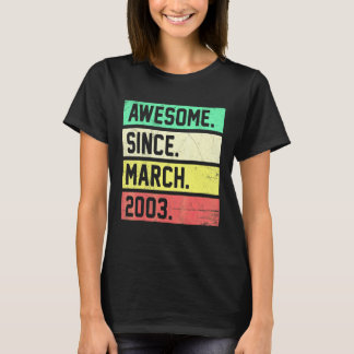 3月20日生まれの19歳のお誕生日おめでとう Tシャツ