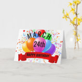 3月24日 誕生日 カード (黄色い花)