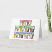 3月25日、誕生日の猫と旗が登場 カード (正面)