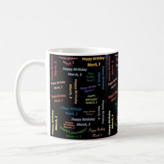 3月3日 誕生日マグカップ コーヒーマグカップ (左)