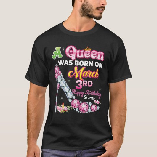 3月3生まれ日のハッピーバースデーに女王が Tシャツ (正面)