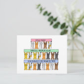 3月30日の誕生日を記念した猫たち ポストカード (スタンド正面)