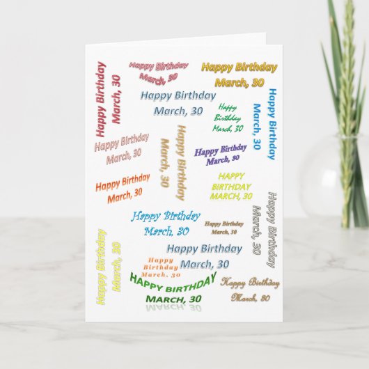 3月30日誕生日グリーティングカード カード (正面)