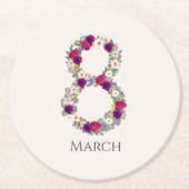 3月8国際的日     ラウンドペーパーコースター (正面)