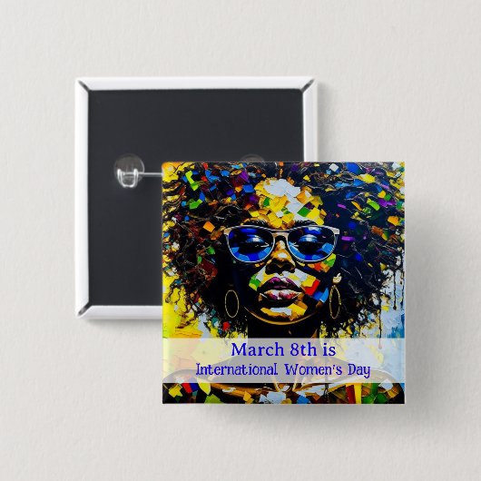 3月8日は国際的女子の日 缶バッジ (正面&裏面)