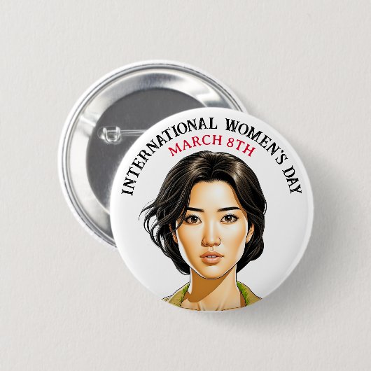 3月8日は国際的女子の日 缶バッジ (正面&裏面)