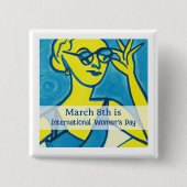 3月8日は国際的女子の日 缶バッジ (正面)