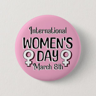 3月8日は国際的女子デーIWD 缶バッジ
