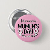 3月8日は国際的女子デーIWD 缶バッジ (正面&裏面)
