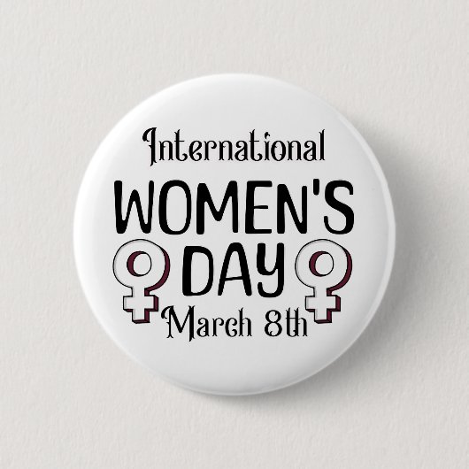 3月8日は国際的女子デーIWD 缶バッジ (正面)