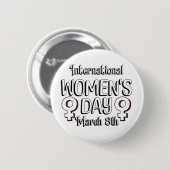 3月8日は国際的女子デーIWD 缶バッジ (正面&裏面)