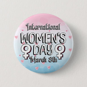 3月8日は国際的女子デーIWD 缶バッジ
