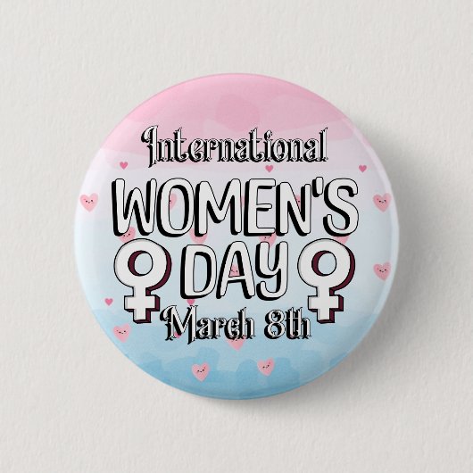 3月8日は国際的女子デーIWD 缶バッジ (正面)