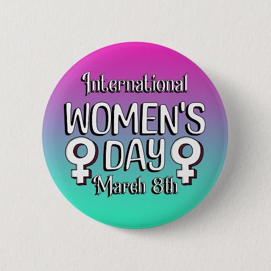 3月8日は国際的女子デーIWD 缶バッジ (正面)
