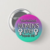 3月8日は国際的女子デーIWD 缶バッジ (正面&裏面)