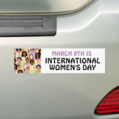 3月8日は女子国際的デイカーバンパー バンパーステッカー (車上)