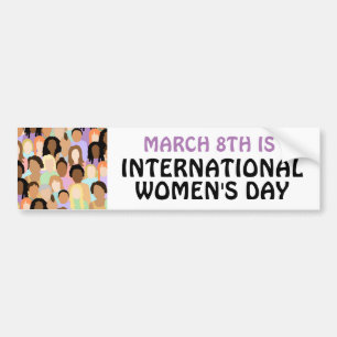 3月8日は女子国際的デイカーバンパー バンパーステッカー
