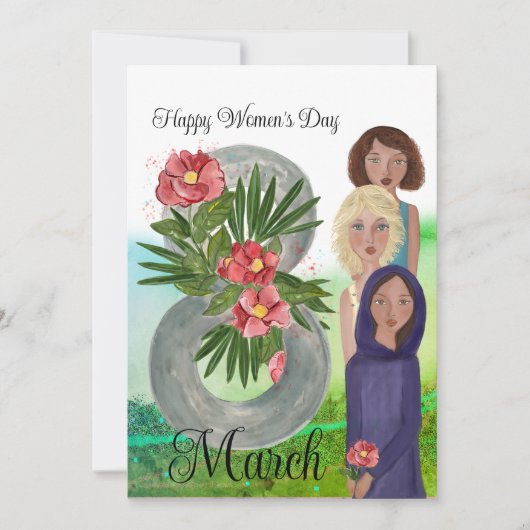 3月8日めでたい女性の日 シーズンカード (正面)