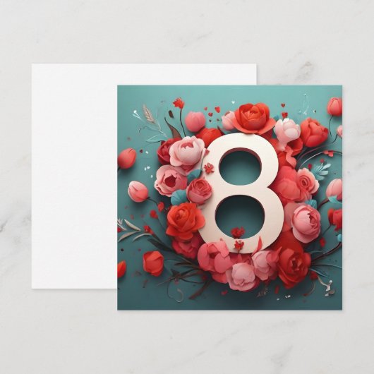 3月8日デザイン 招待状 (正面/裏面)