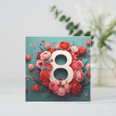 3月8日デザイン 招待状 (スタンド正面)